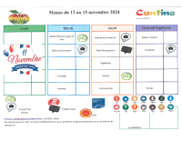 Menu du 12 au 15 novembre