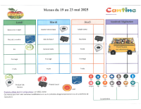 menus du 19 au 23 mai 2025