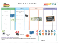 menu du 26 au 30 mai