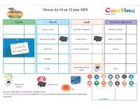 menu du 10 au 13 juin 2025