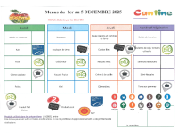 MENUS 1 AU 5 DECEMBRE