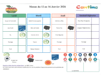 menu du 12 au 16 janvier 2026