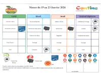 menus du 19 au 23 janvier 2026