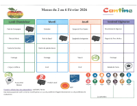 menus du 2 au 6 fevrier 2026
