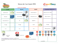 menus du 2 au 6 mars