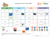 Menus 23 au 27 mars