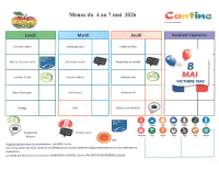 Menus du 4 au 7 mai