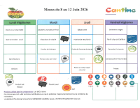 Menus du 8 au 12 juin